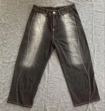 BGHB 페이드 가공 블랙 데님 팬츠