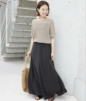 SLOBE IENA 피브릴 머메이드 플레어 스커트 36