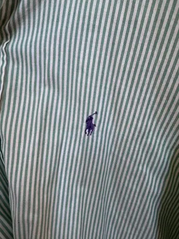 Ralph Lauren 커스텀 핏 셔츠 그린 스트라이프