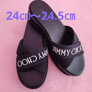 Jimmy Choo 블랙 샌들 크로스 스트랩