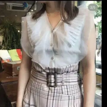 FRAY I.D 프레이아이디 튤 쉬폰 콤비 니트