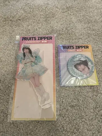 FRUITS ZIPPER 아크릴 스탠드, 캔뱃지 세트