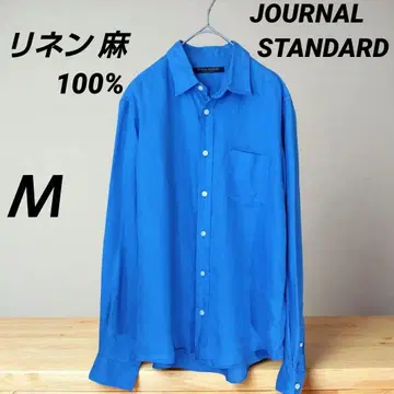 린넨 100% JOURNAL STANDARD 긴팔 셔츠 블루 M