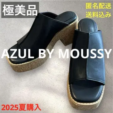 [새상품급] 아즈ul 바이 마우zi 센터 시 코르크 웨지 샌들 블랙