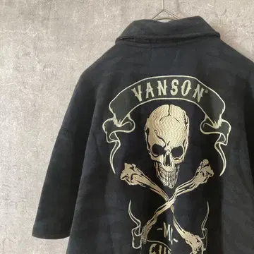 VANSON 스컬 카모플라 숏 슬리브 재킷 XL 사이즈 블랙