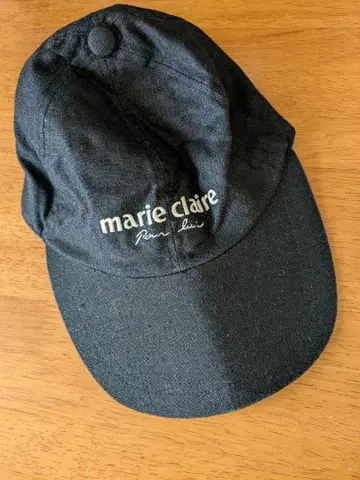 90년대 빈티지 marie claire 블랙 캡 린넨 100%