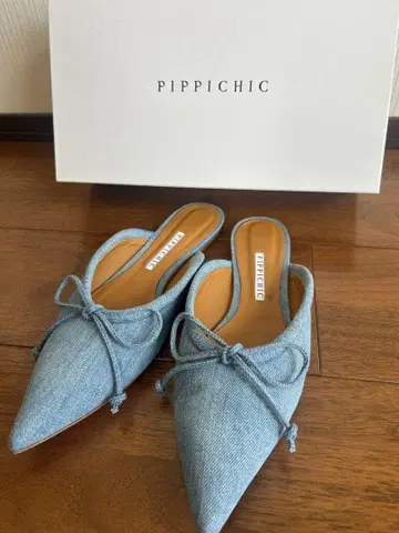 초 귀여워! PIPPICHIC 핍피시크 데님 리본 뮬