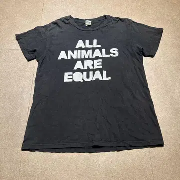 ALL ANIMALS ARE EQUAL 반팔 티셔츠 블랙 밴딩 M