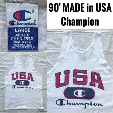 90' USA 챔피온 파랑 자수 택 탱크탑 L