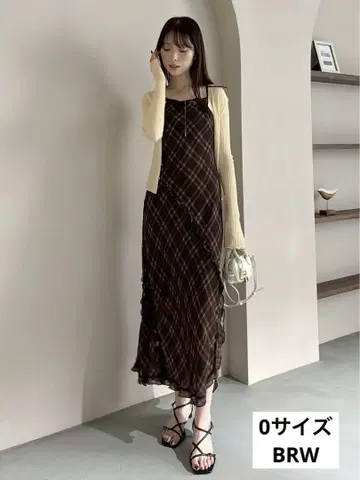 fray id 프레이 아이디 레이온 쉬폰 러플 프린트 캐미 원피스