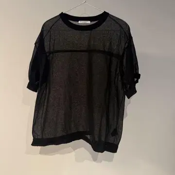 블랙 메쉬 반팔 티셔츠 1618-105-0929