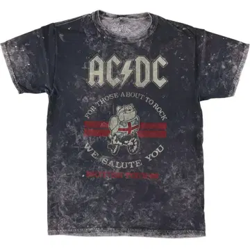 AC/DC 포토 프린트 T셔츠 블랙