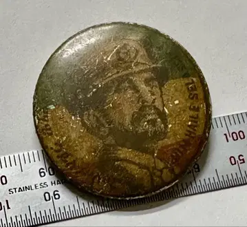 에티오피아 하일레 셀라시에 황제 빈티지 캔뱃지 38mm