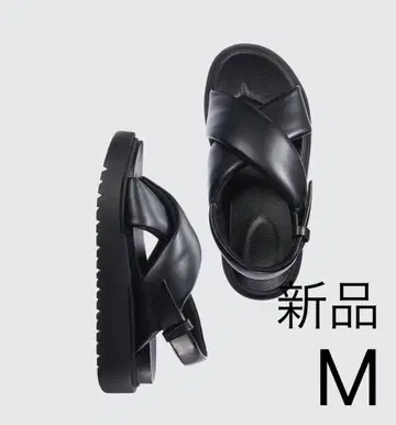 UNIQLO C 크로스 스트랩 샌들 새상품 BLACK M