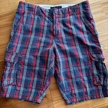 TOMMY HILFIGER 체크 무늬 숏팬츠 30