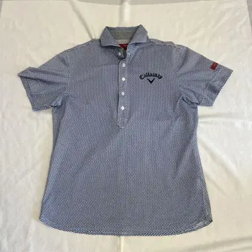 Callaway 네이비 및 화이트 피케 셔츠