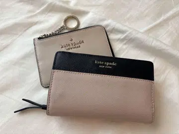 kate spade 접이식 지갑 핑크 베이지/블랙