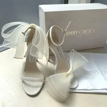 [정품] 착용 1회 JIMMY CHOO 리본 힐 샌들