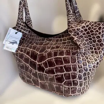 Crocodile 다크 브라운 토트백