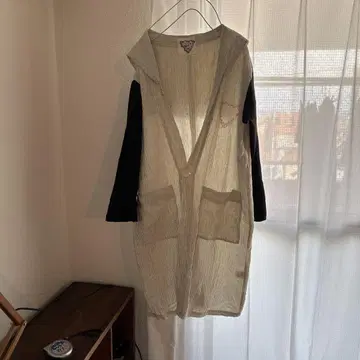 yes yes비비 세일러 카라 스트라이프 롱 코트