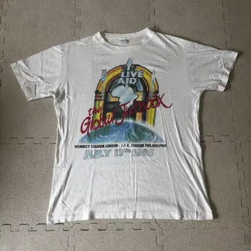 초레어 80 s LIVE AID 티셔츠 락 티 빈티지