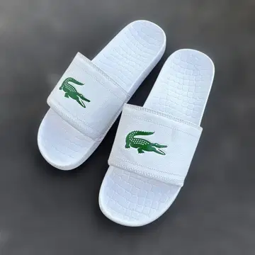 Lacoste 크로커다일 로고 샌들 UK10 화이트
