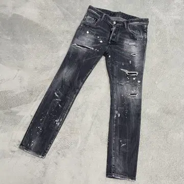 디스퀘어드 스키니 청바지 데님 팬츠 블랙 44