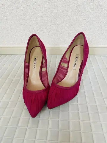 DIANA 다이애나 핑크 플리츠 디자인 하이힐 펌프스 23.5cm