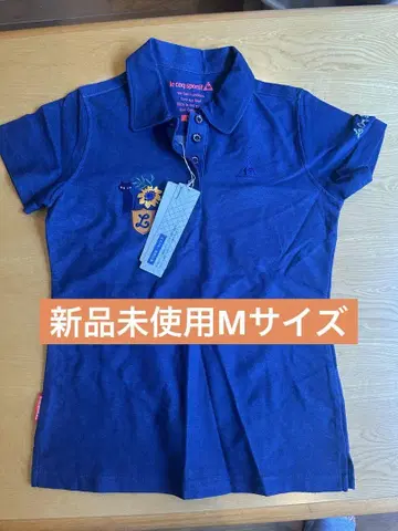 르꼬끄 여성용 M 네이비 골프 셔츠 고양이 자수