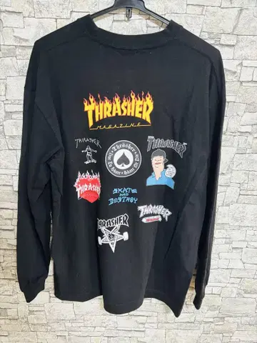 THRASHER 롱 슬리브 T셔츠 블랙