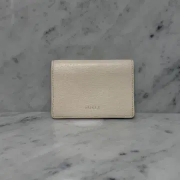 FURLA 훌라 카드 케이스 두겹 화이트 가죽 패스 케이스