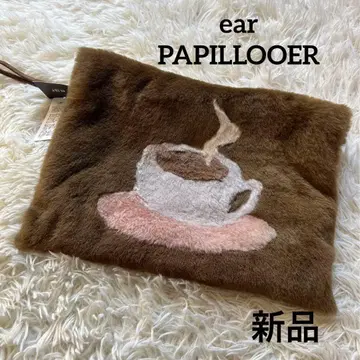 새상품 ear 클러치백 이아파피요네 라무 커피 PAPILLOOER