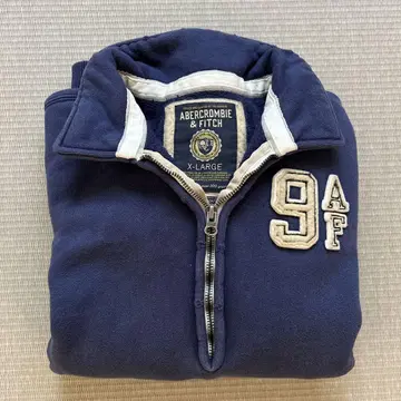 Abercrombie & Fitch 네이비 하프 지퍼 맨투맨 X-L