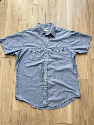 70s USA제 ROEBUCKS 반팔 샴브레이 셔츠 XL 웨스턴