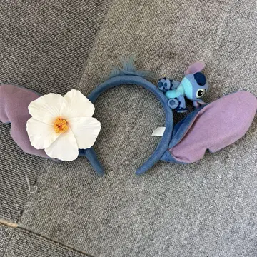 스티치 머리띠 꽃 장식