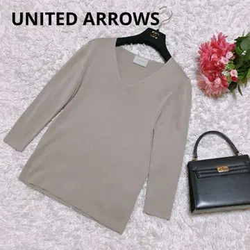 UNITED ARROWS 긴팔 니트 프리 사이즈 실크 혼방 베이지