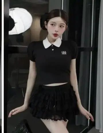 Darich DRCH 블랙 반팔 피케 셔츠