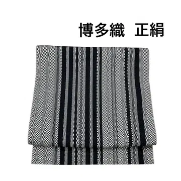 순수 실크 하카타 오리 스트라이프 나고야 오비