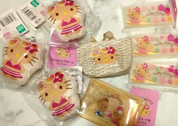 다이소 일광화상 키티 쿠션 키링 액세서리 케이스 8점