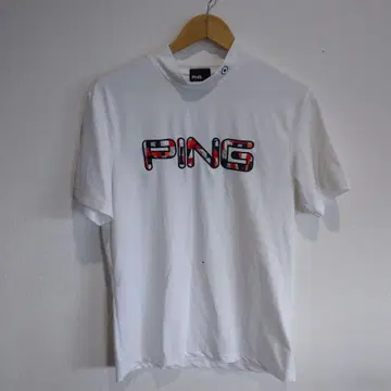 PING 화이트 폴로 셔츠 L