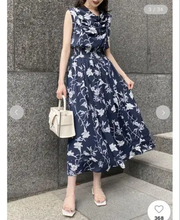 새상품급 클린 플라워 롱 원피스 프레이 아이디 사이즈 1