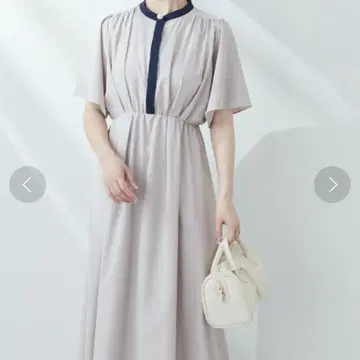 내추럴 꾸뛰르 그레이 롱 원피스 반팔 FREE 사이즈