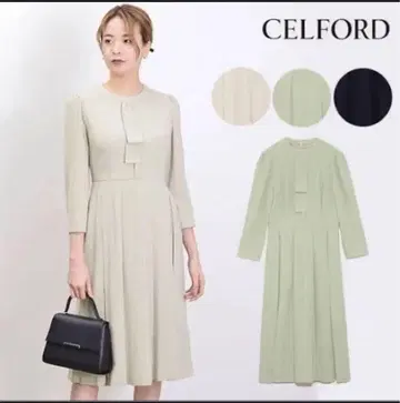 CELFORD 보타이 플리츠 원피스 36