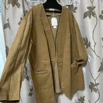 스콧 클럽 브라운 코듀로이 노카라 자켓