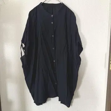 hagumu 드로스트 슬리브 블라우스 블랙 프리 사이즈 코튼 100