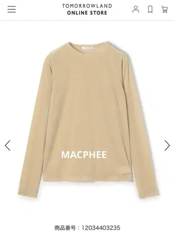 MACPHEE 스킨 벨로아 크루넥 풀오버