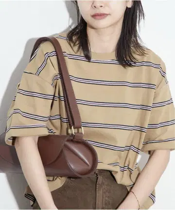 JOURNAL STANDARD 땀 얼룩 방지 보더 빅 티셔츠 베이지