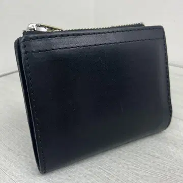 최근 모델 컨디션 최상 레드문 접이식 지갑 코인 케이스 블랙 가죽