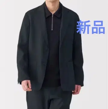 무인양품 새상품 신사 린넨 워싱 자켓 신사 L 블랙