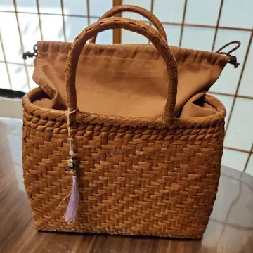 머루 브라운 바스켓백 태슬 포함